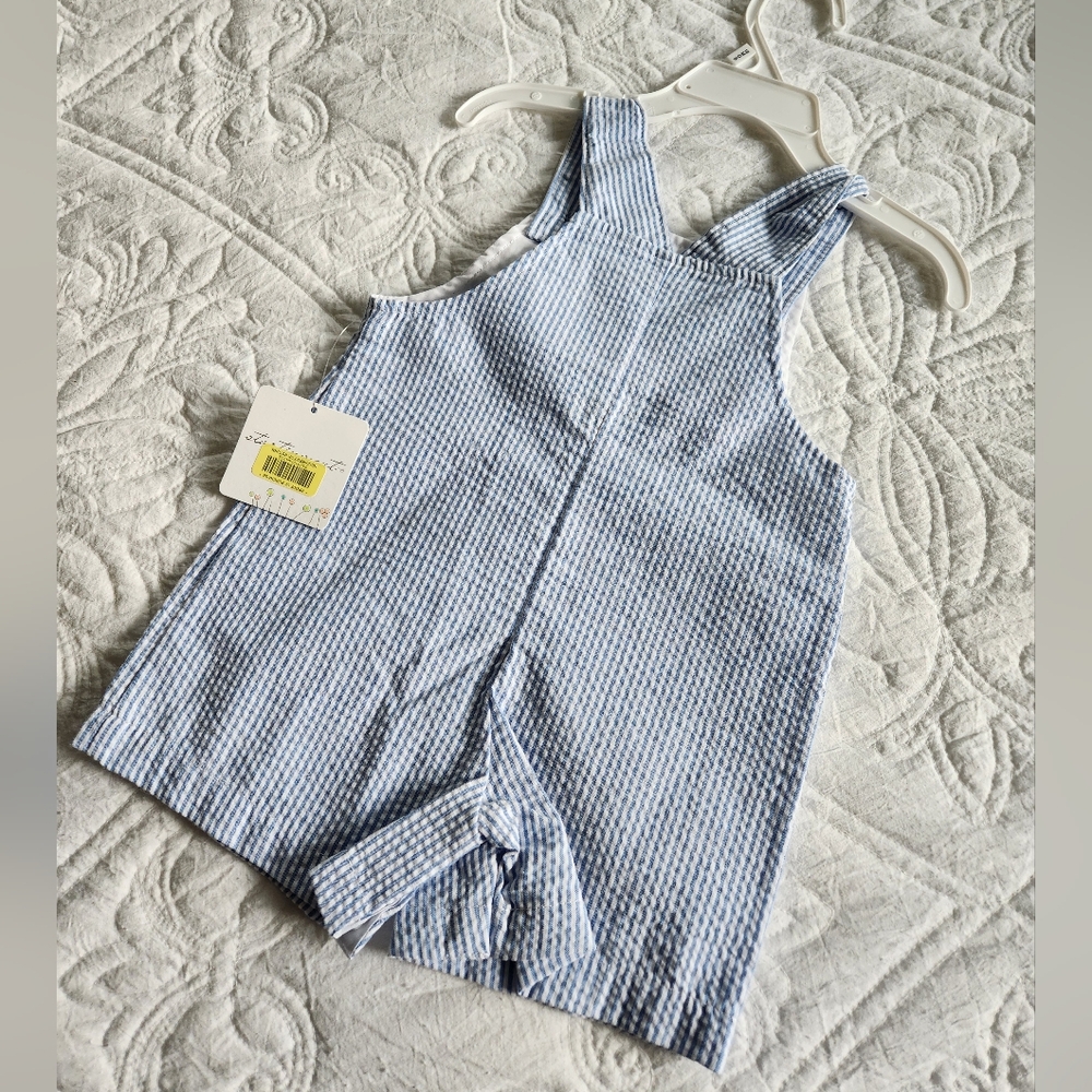 Infant summer overalls with American flag. Cotton. NWT. Never worn.